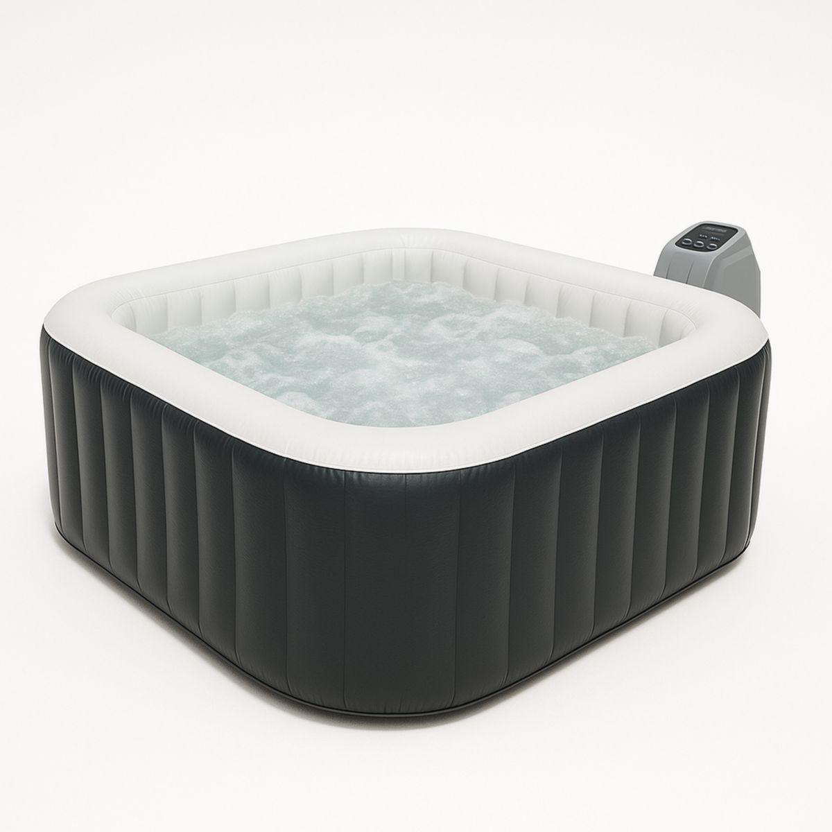 Spa Gonflable Carré 180x180x65 cm PVC Noir/Blanc