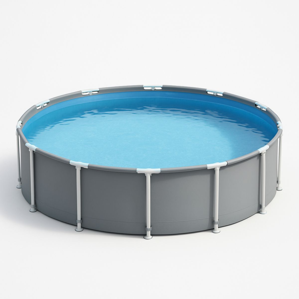 Piscine ronde tubulaire en acier 457cm gris