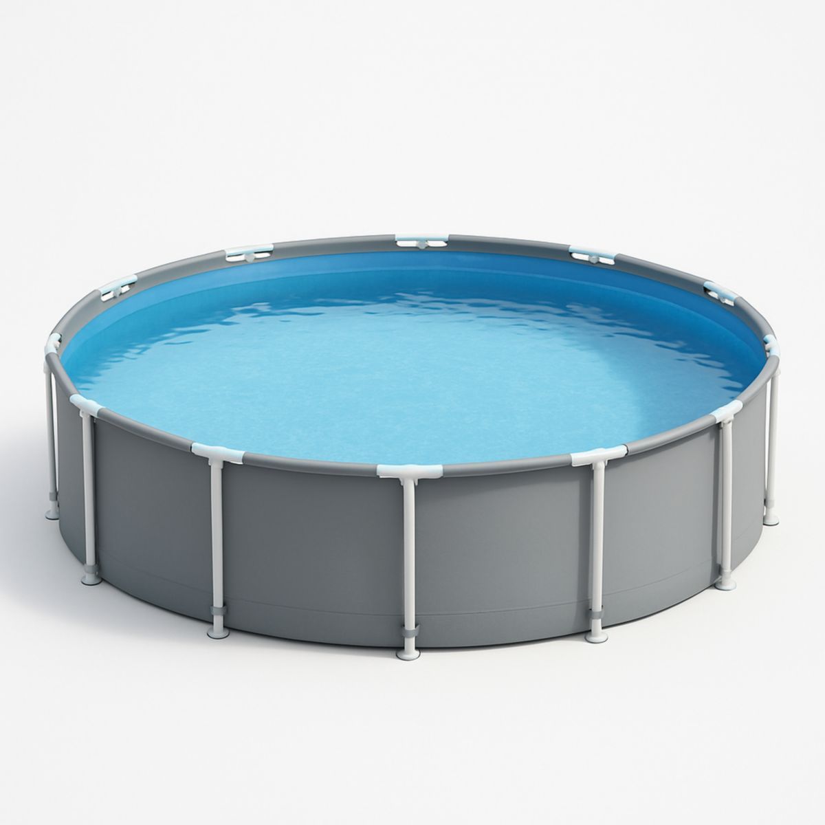 Piscine ronde tubulaire en acier 457cm gris