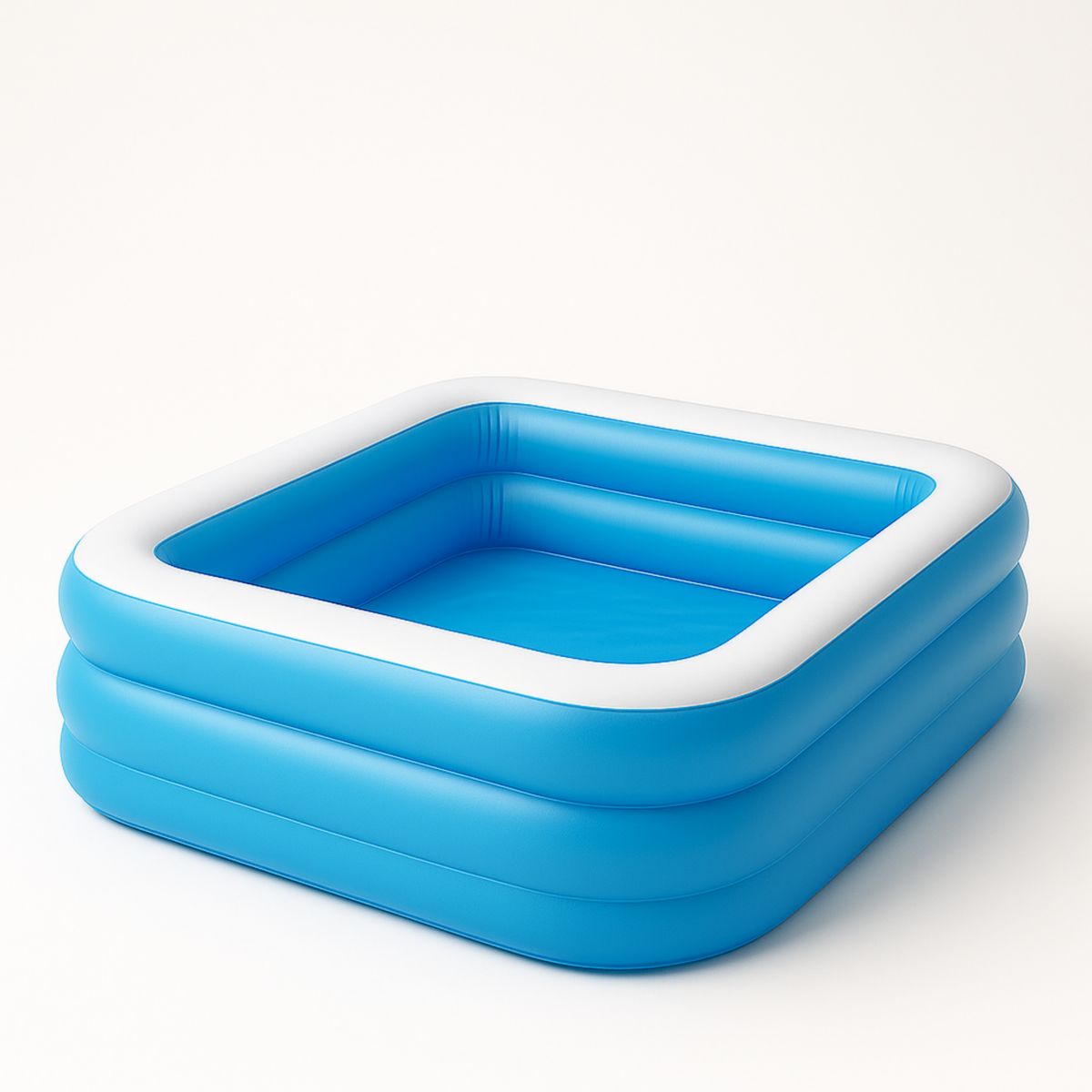 Piscine gonflable carrée en plastique bleu/blanc 150x150x50 cm