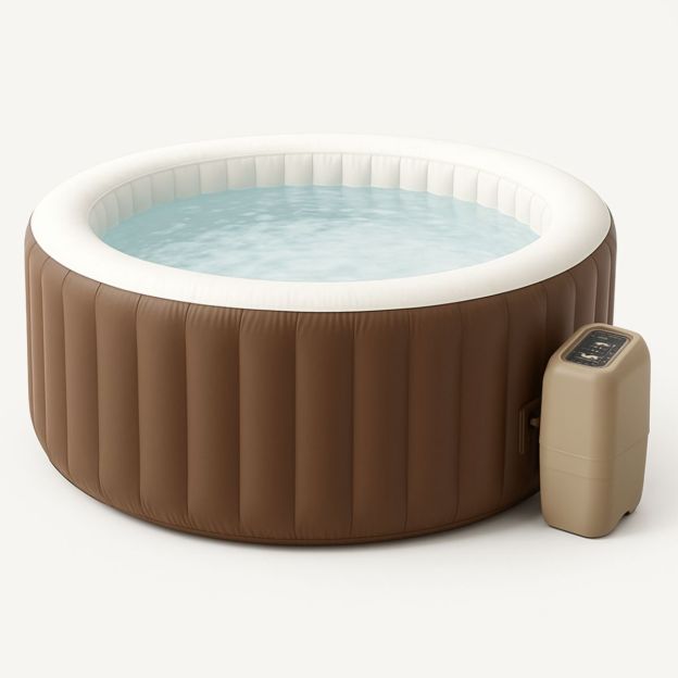 Jacuzzi Gonflable Rond 196cm Brun PVC