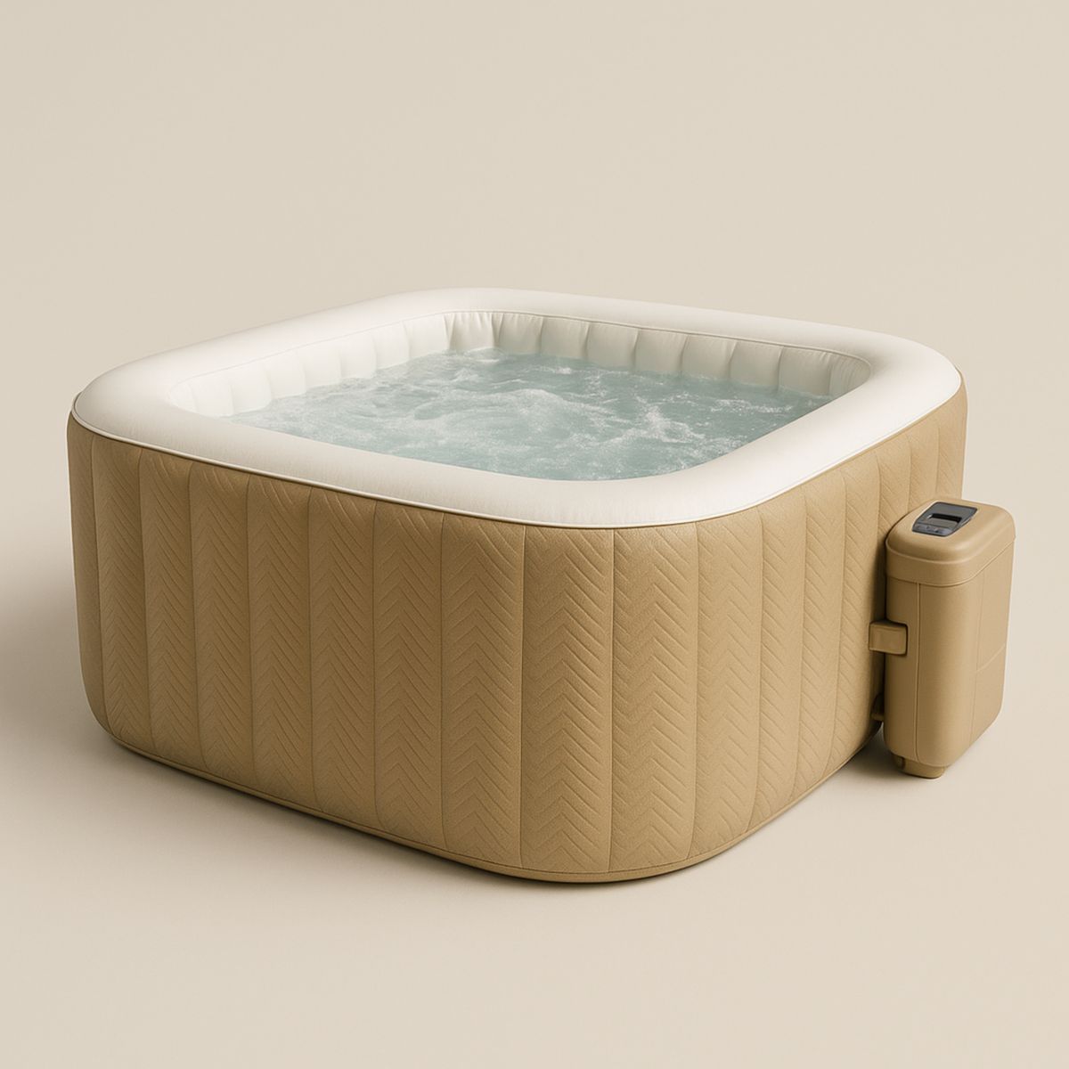 Spa gonflable carré 180x180x71cm Beige PVC