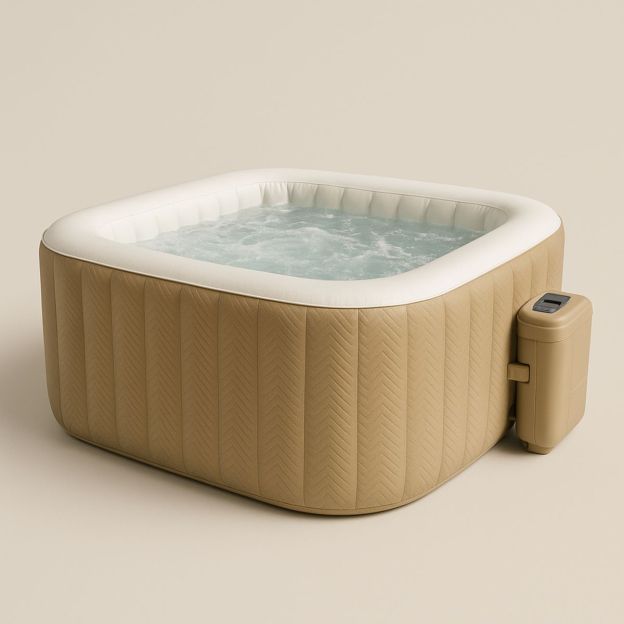 Spa gonflable carré 180x180x71cm Beige PVC