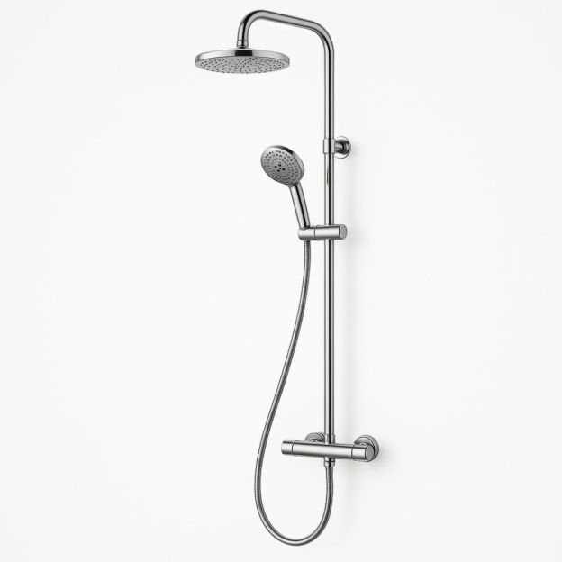 Ensemble de Douche en Acier Inoxydable avec Douchette et Pommeau Ronde