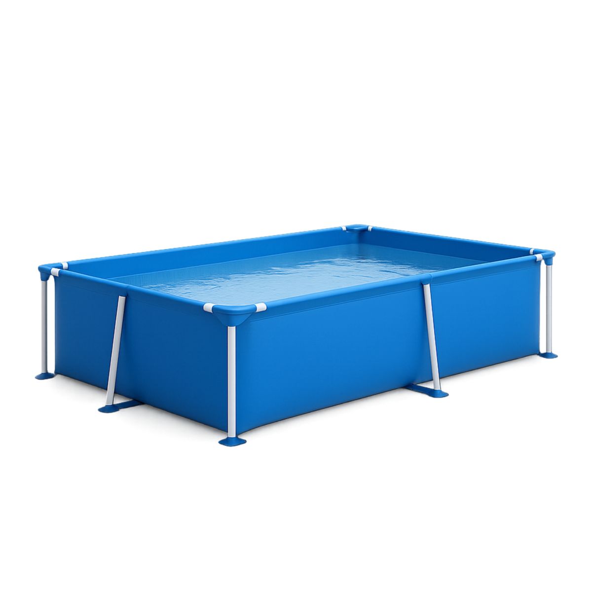 Piscine rectangulaire en acier avec revêtement PVC 300 x 200 x 75 cm bleu