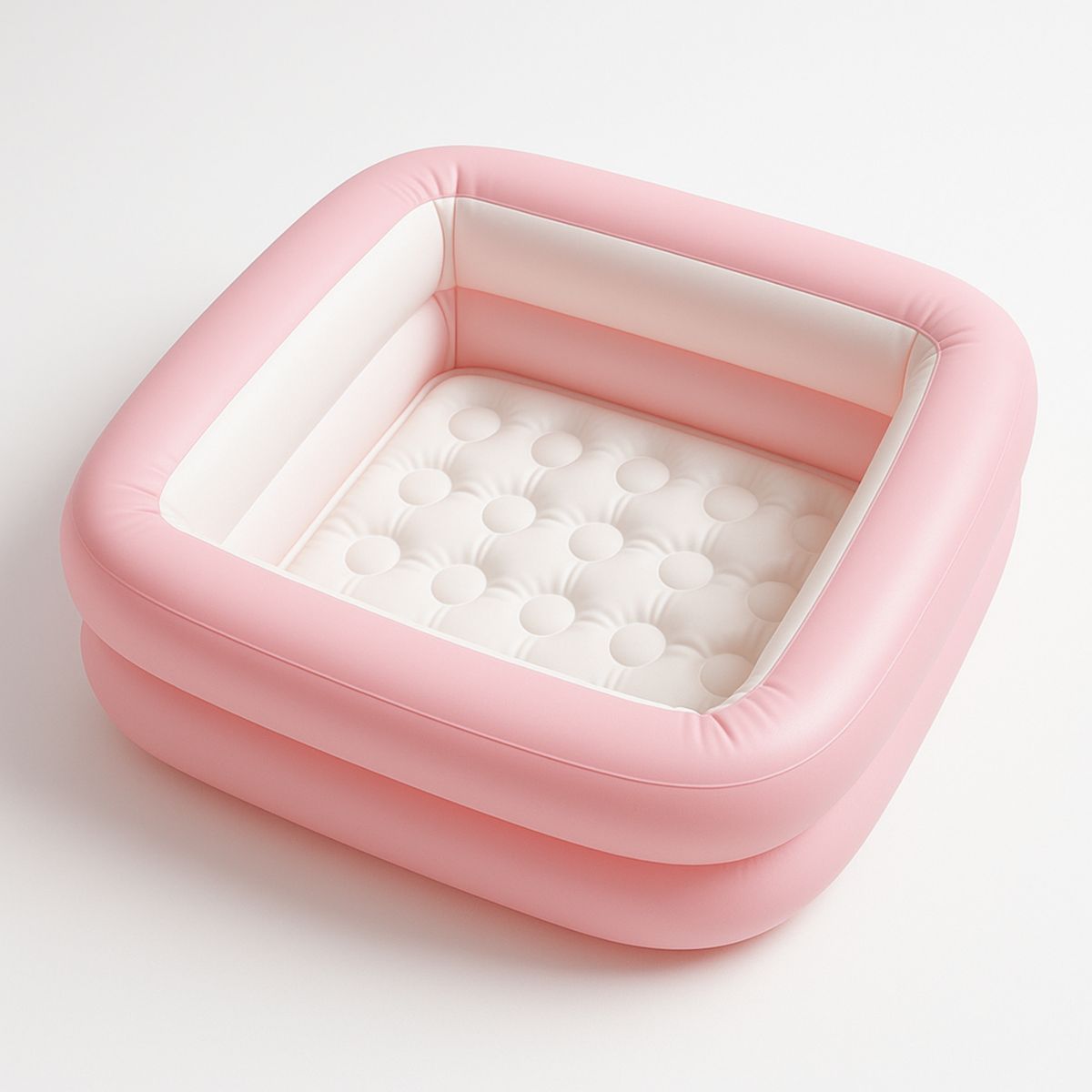 Piscine Gonflable Carrée Enfant 85x85x35cm Rose/Blanc PVC