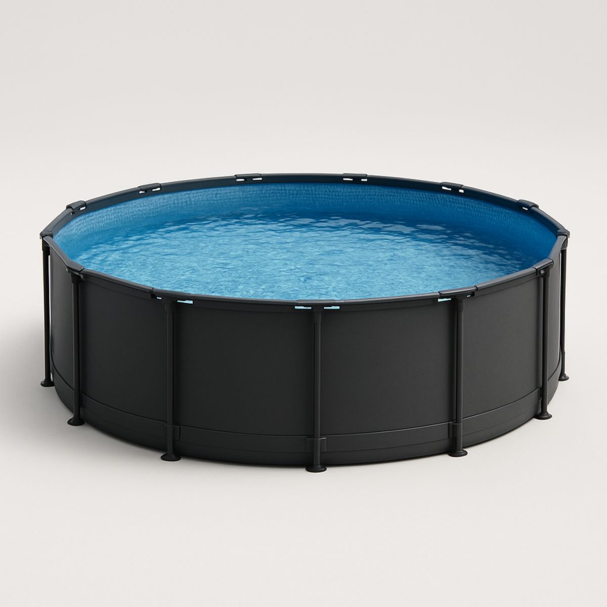 Piscine Hors-Sol Ronde Acier 360cm Diamètre 122cm Noir/Bleu