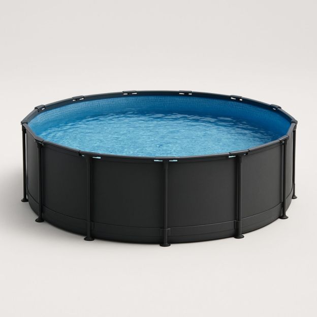 Piscine Hors-Sol Ronde Acier 360cm Diamètre 122cm Noir/Bleu