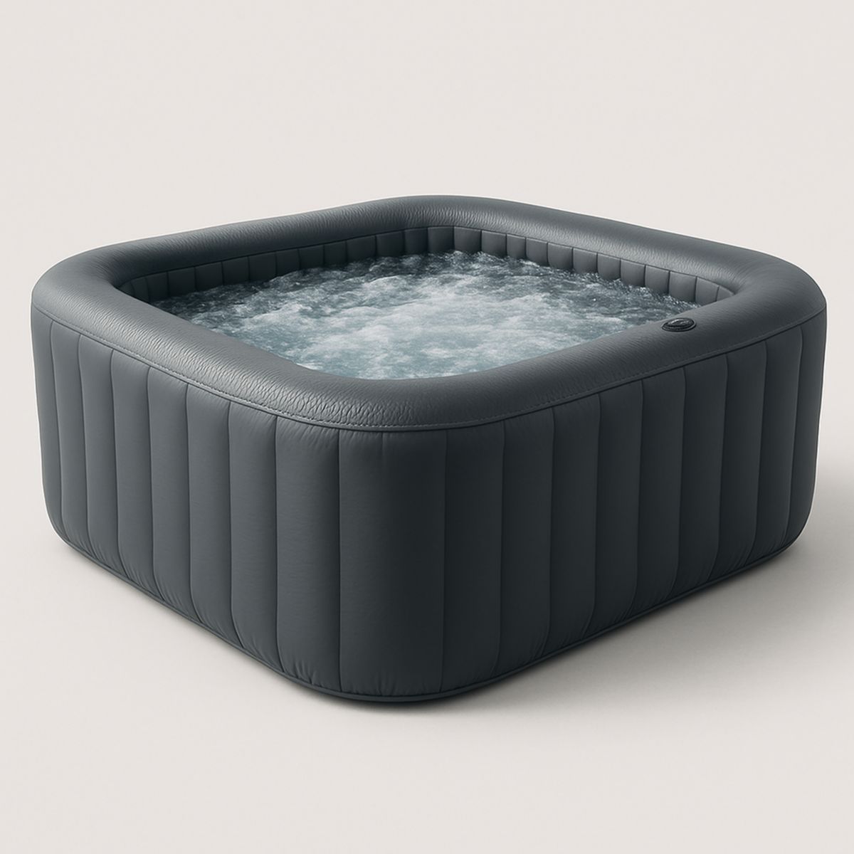 Bain à remous gonflable carré 185x185x65cm Gris PVC