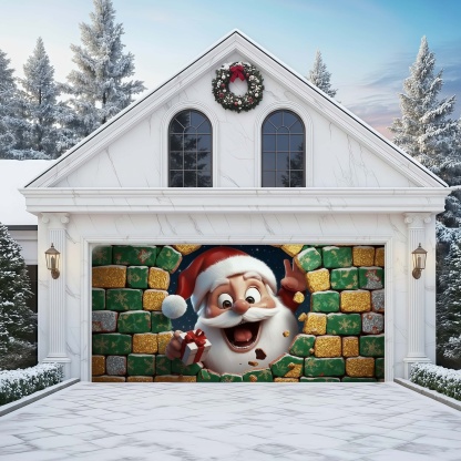 Santa's Break-In | Christmas Garage Door Cover