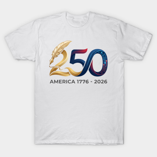 America 250th Anniversary 1776-2026 Semiquincentennial Gold Logo T-Shirt