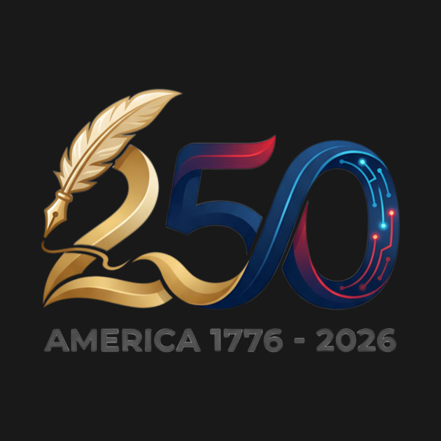 America 250th Anniversary 1776-2026 Semiquincentennial Gold Logo T-Shirt