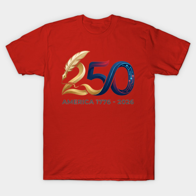 America 250th Anniversary 1776-2026 Semiquincentennial Gold Logo T-Shirt