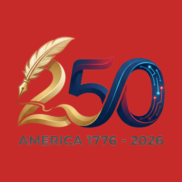 America 250th Anniversary 1776-2026 Semiquincentennial Gold Logo T-Shirt