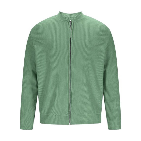 Men's Mint Green Ribbed Zip Jacket