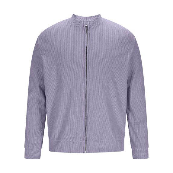 Men's Purple Ribbed Zip Jacket