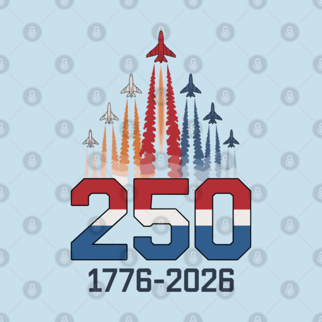 250 Years USA 1776-2026 Jet Patriotic T-Shirt