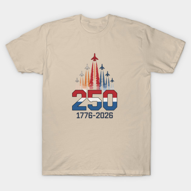 250 Years USA 1776-2026 Jet Patriotic T-Shirt