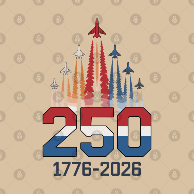 250 Years USA 1776-2026 Jet Patriotic T-Shirt
