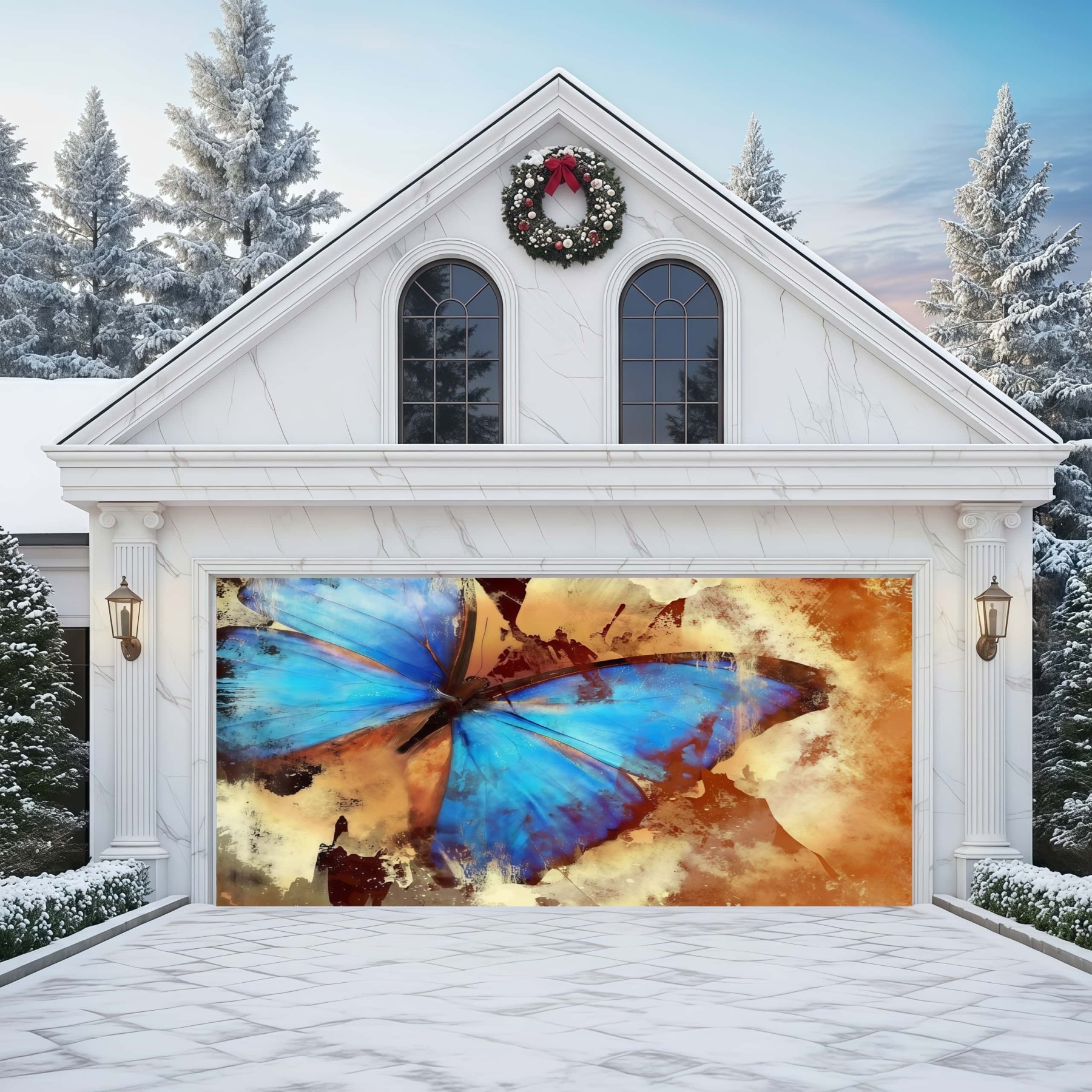 Sapphire on Sepia | Animal Garage Door Covers