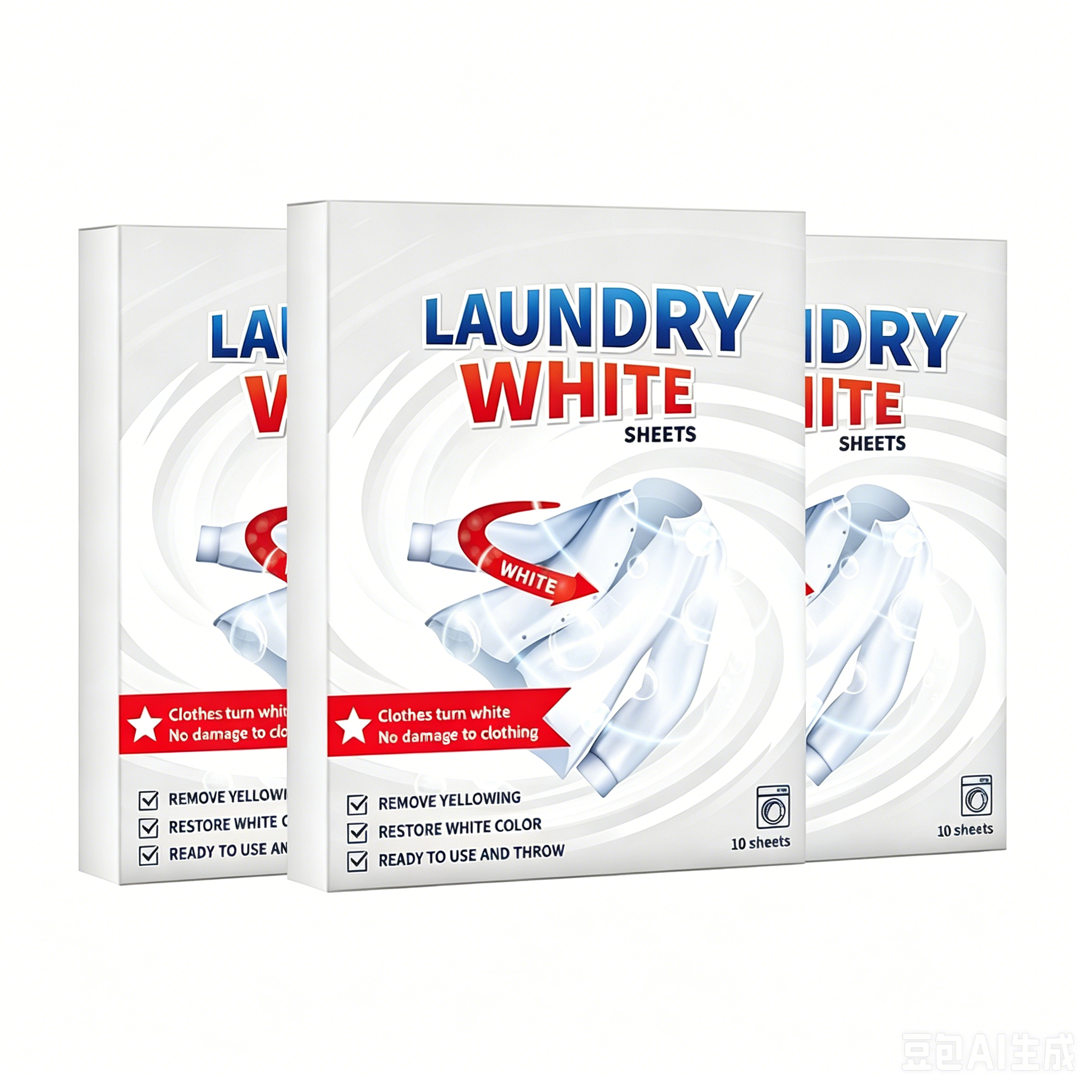 🔥💥 Deep Cleaning Laundry Whitening Sheets ✨🧺 Powerful Stain Remover Brightening Fabric Laundry Cleaning Sheets