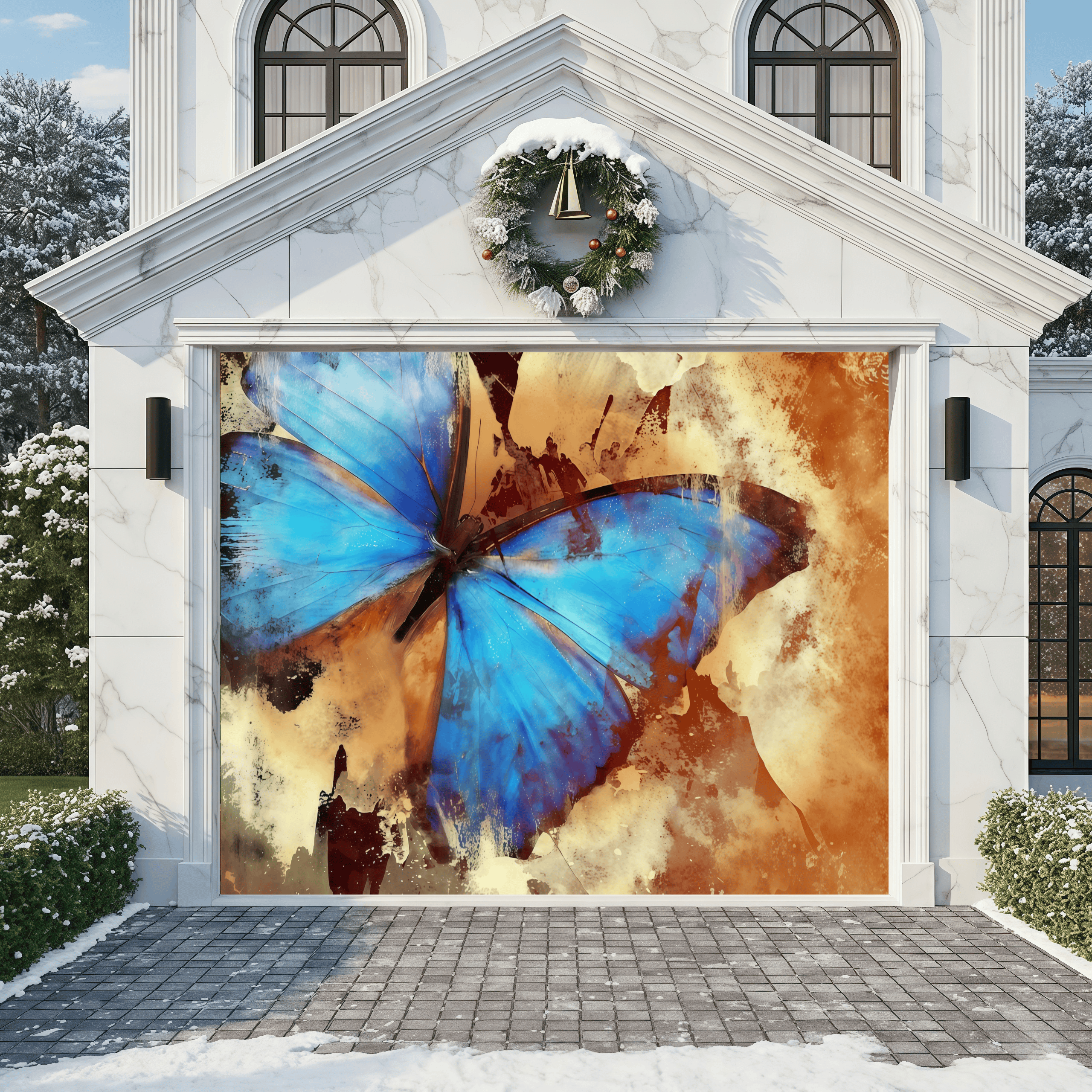 Sapphire on Sepia | Animal Garage Door Covers