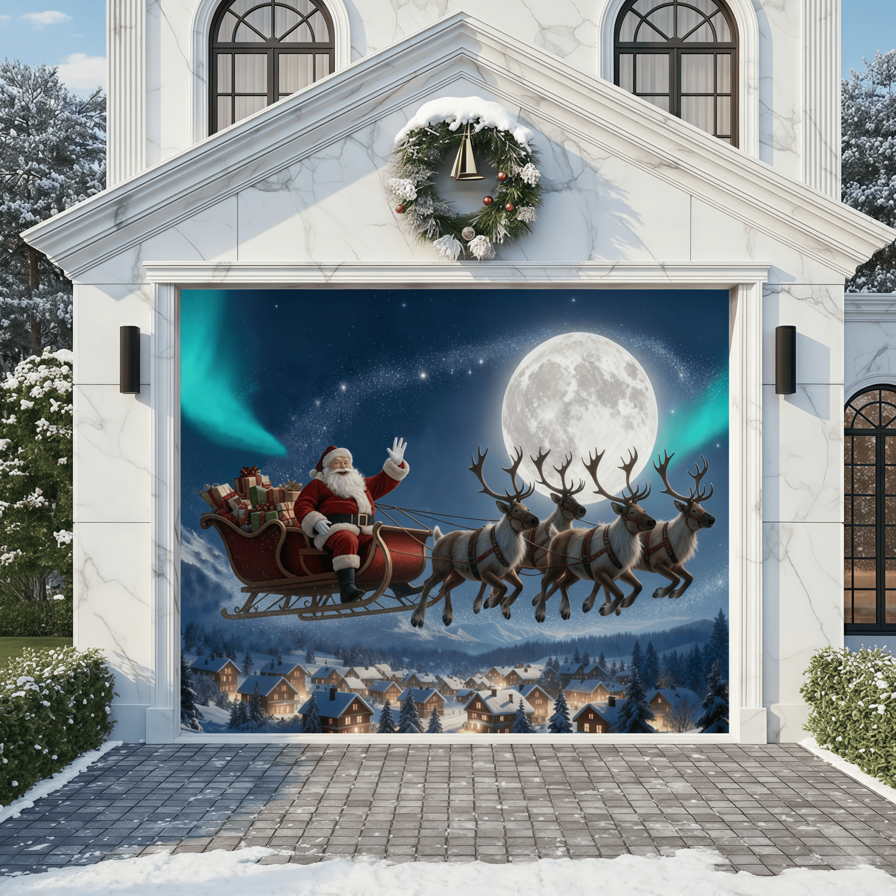 Christmas Eve Aurora Tour | Christmas Garage Door Cover