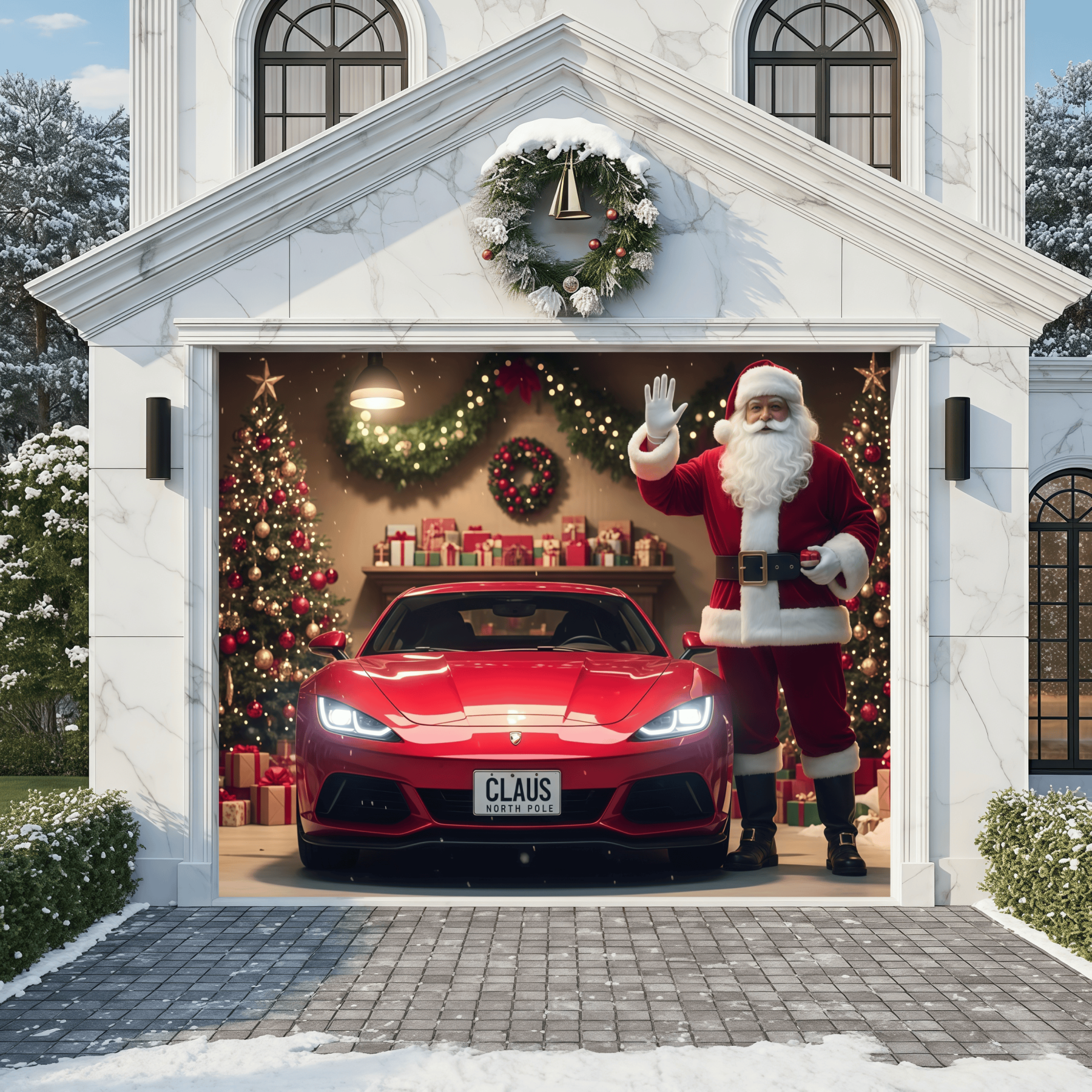 Santa's Garage | Christmas Garage Door Cover