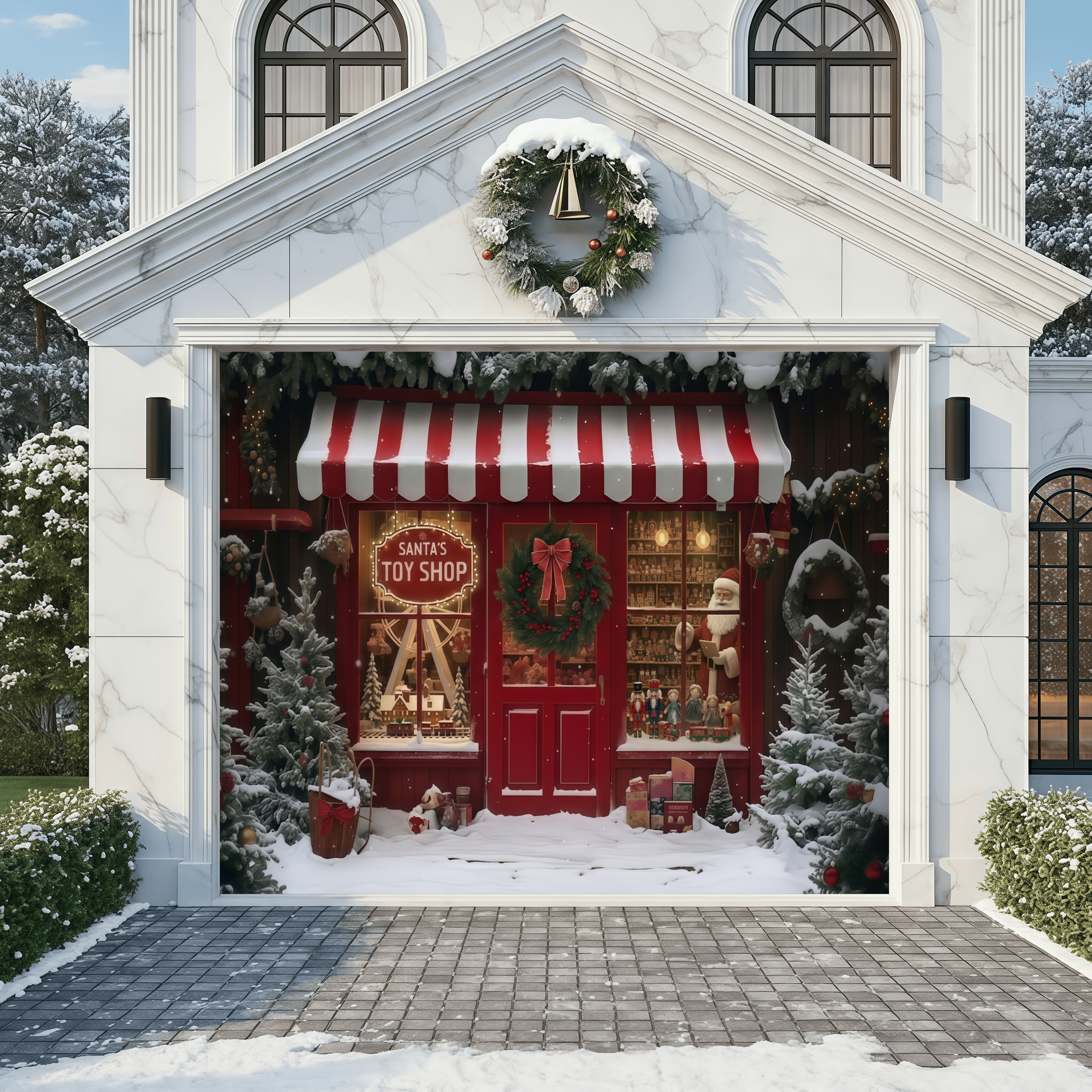Santa's Toy Shop | Christmas Garage Door Cover
