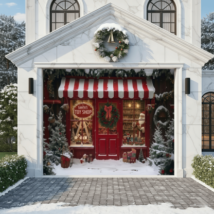 Santa's Toy Shop | Christmas Garage Door Cover