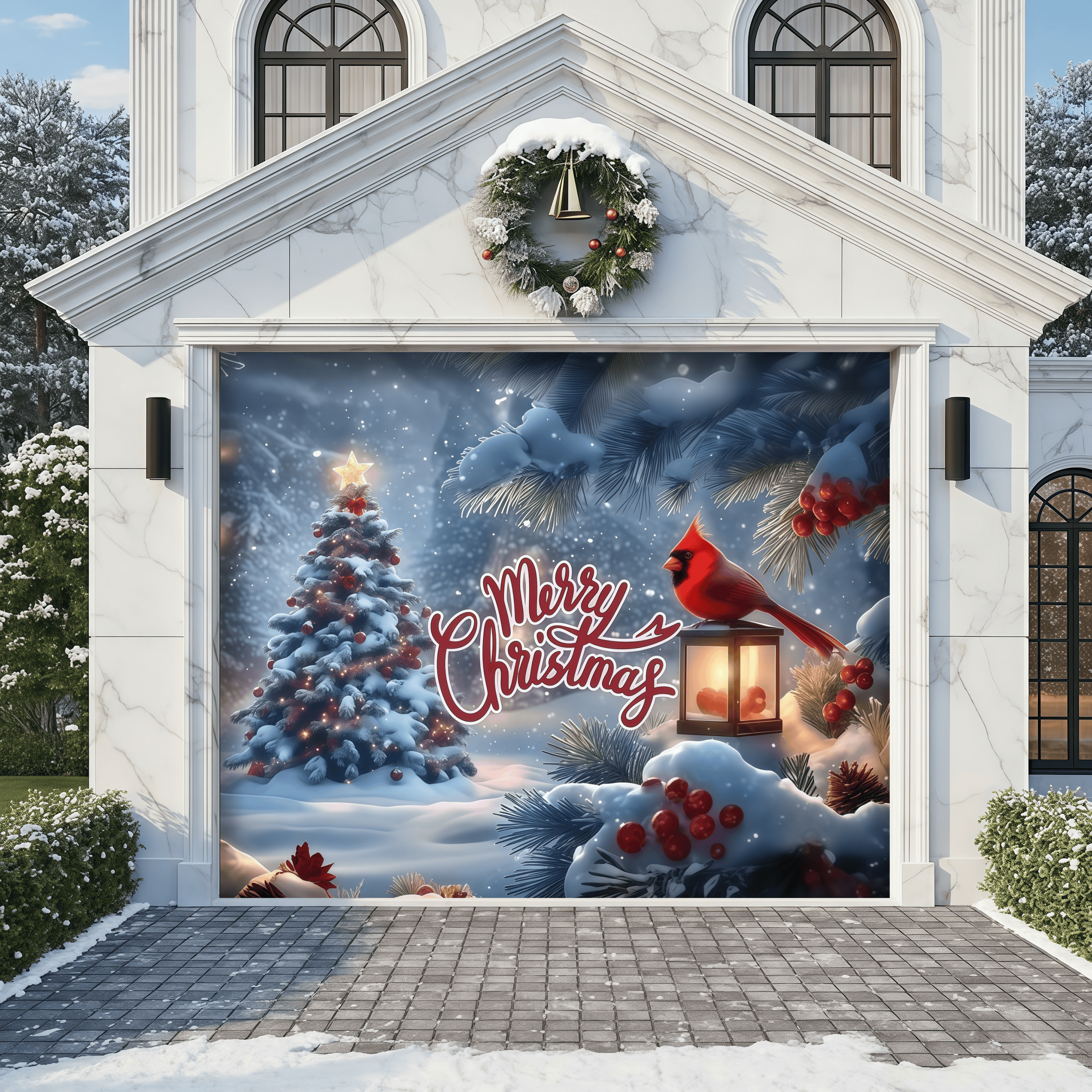 Cardinal's Christmas | Christmas Garage Door Cover