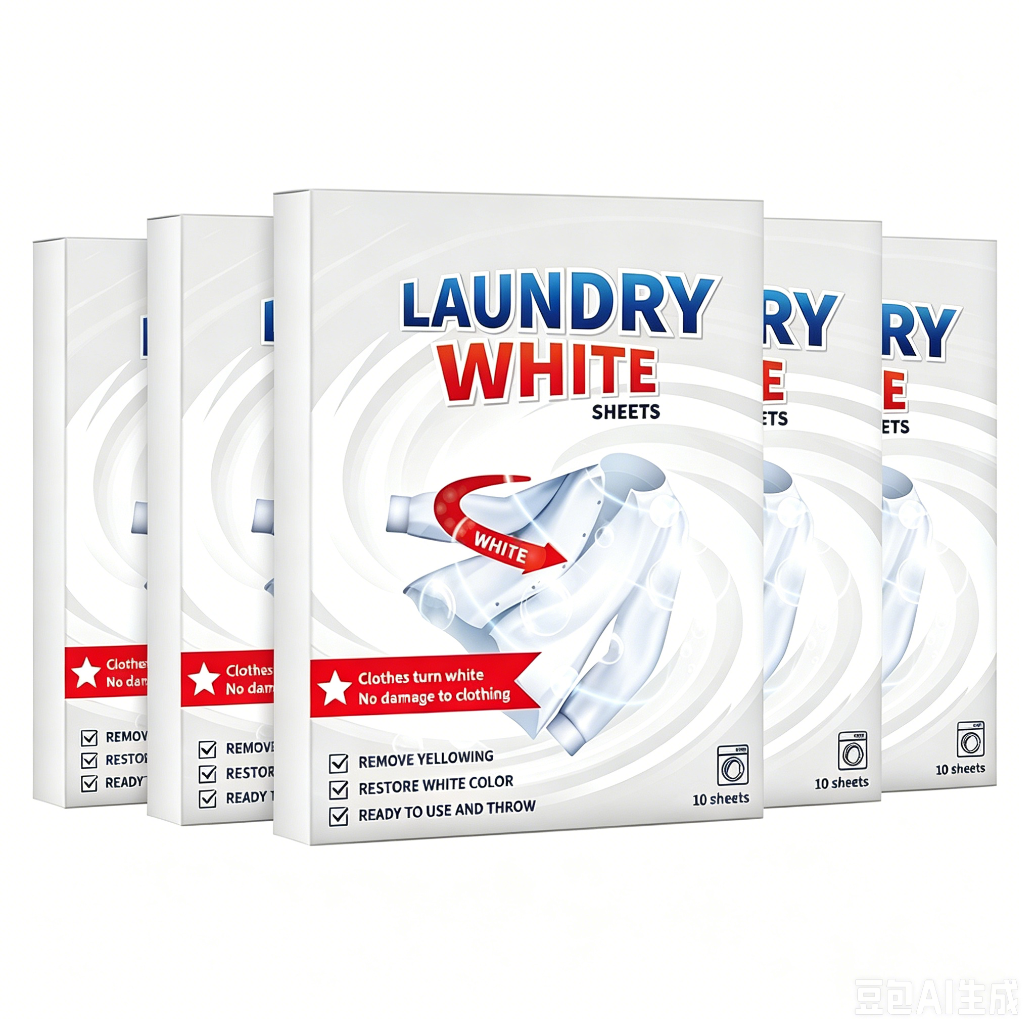 🔥💥 Deep Cleaning Laundry Whitening Sheets ✨🧺 Powerful Stain Remover Brightening Fabric Laundry Cleaning Sheets