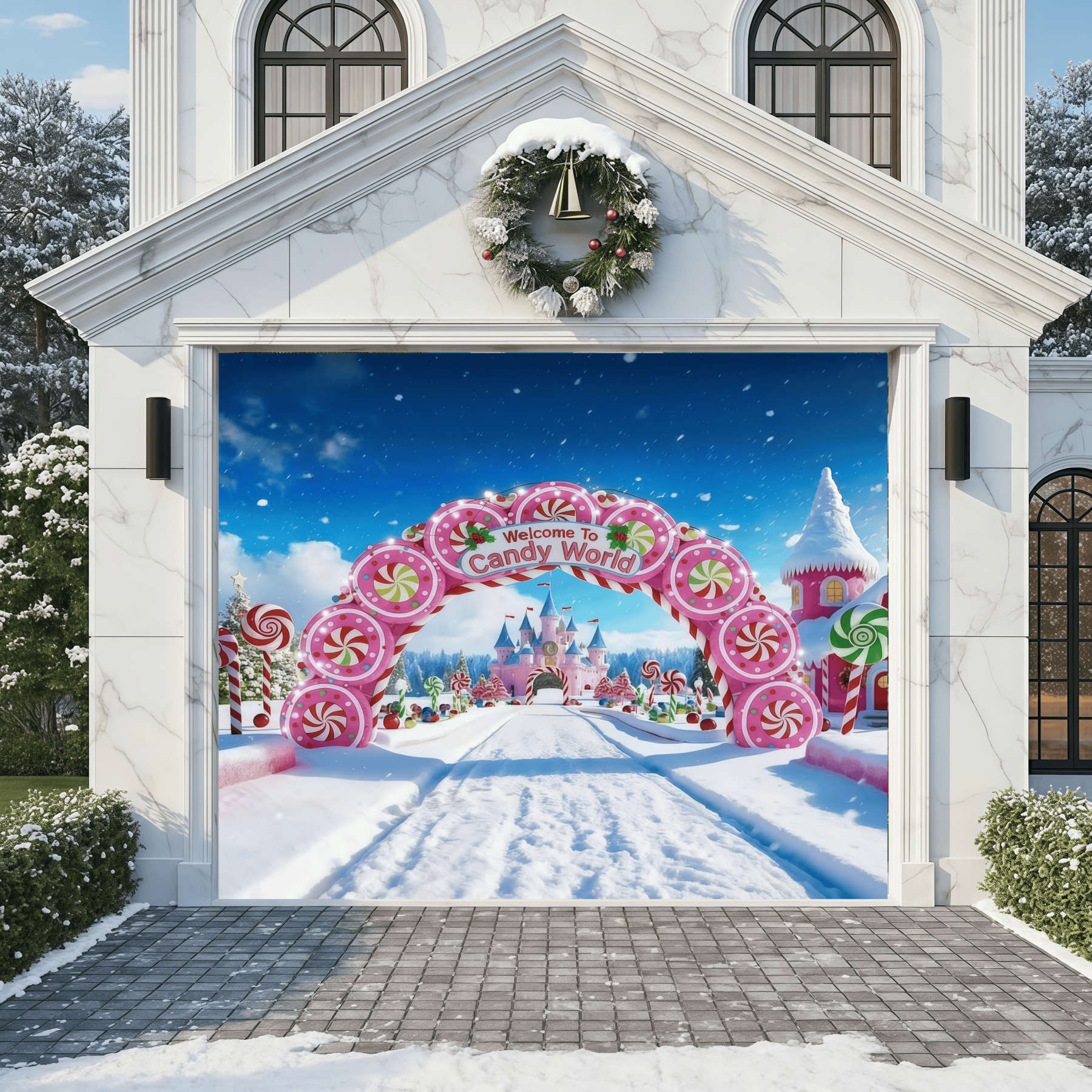 Candy World | Christmas Garage Door Cover