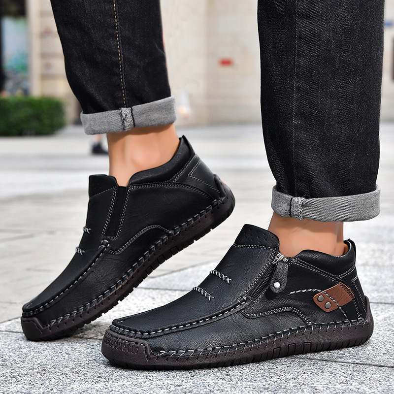 ⏰Promotion - 70% OFF🔥 Men's Handmade Genuine Leather No-glue Orthopedic Boots