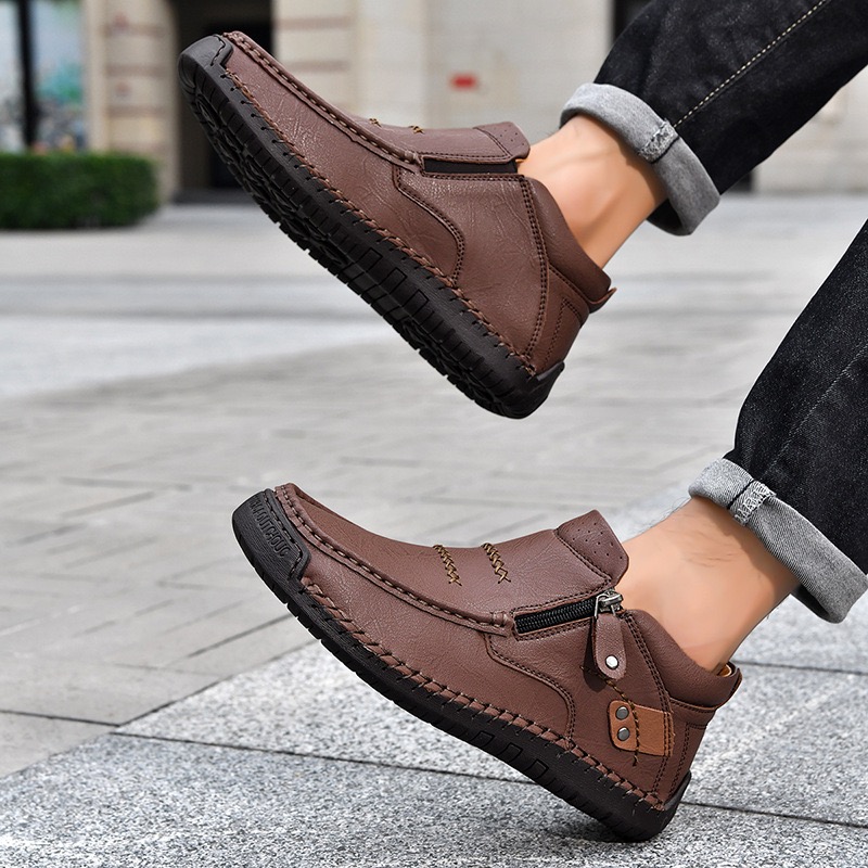 ⏰Promotion - 70% OFF🔥 Men's Handmade Genuine Leather No-glue Orthopedic Boots
