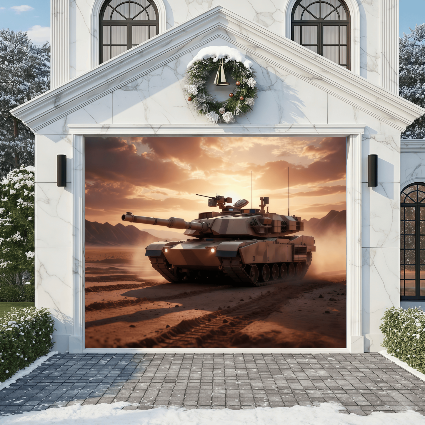 Desert Behemoth: Iron Will Offensive | Military Garage Door Cover