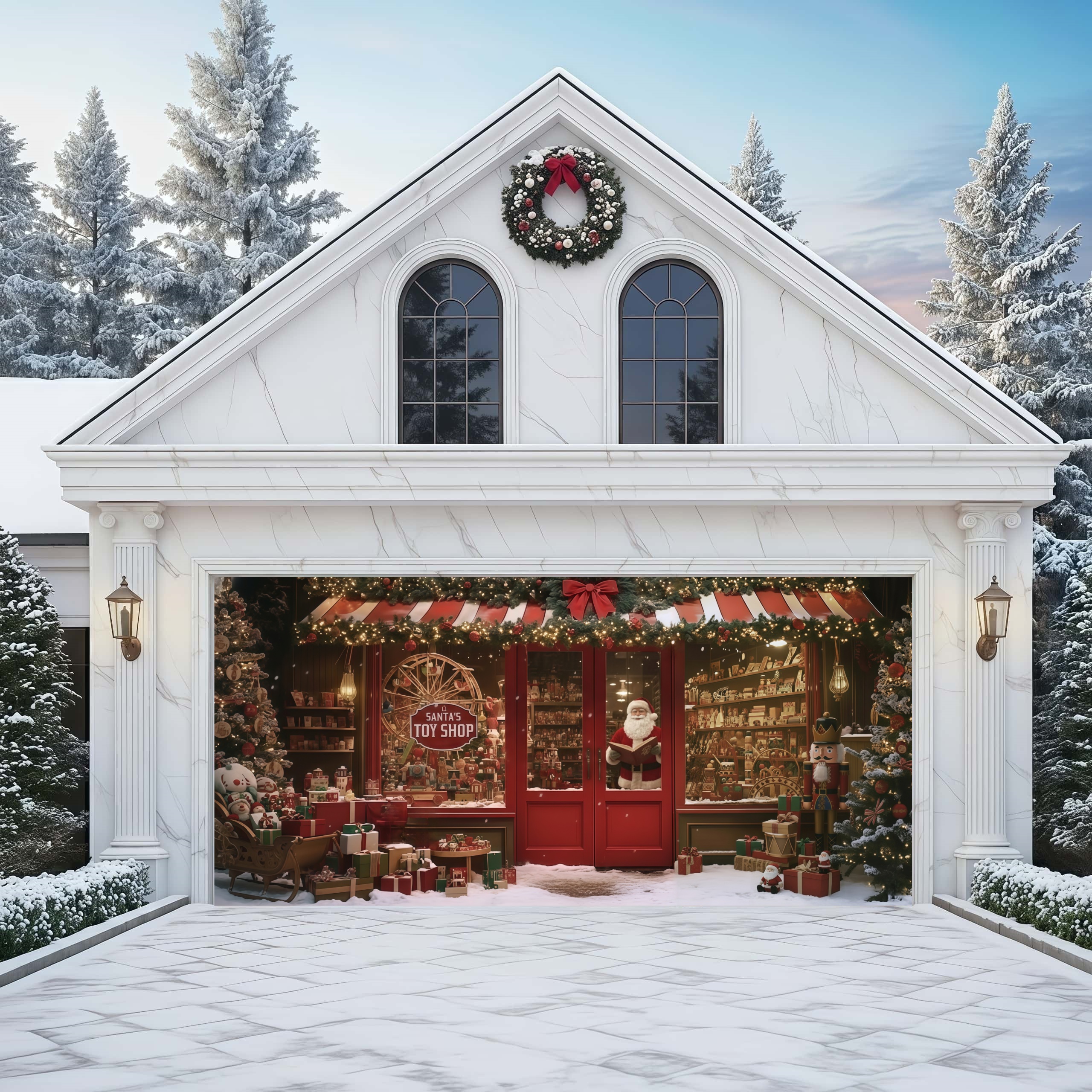 Santa's Toy Shop | Christmas Garage Door Cover