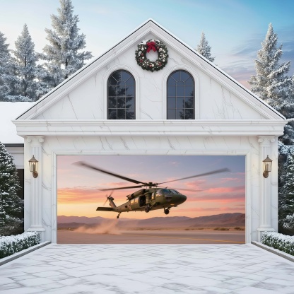 Twilight Wings: Sunset Sortie | Military Garage Door Cover