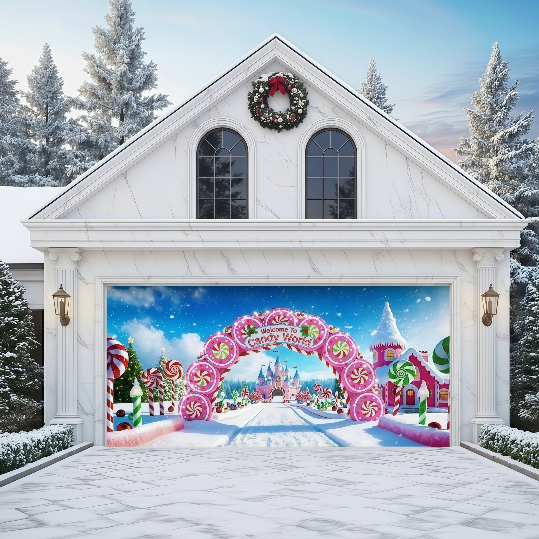 Candy World | Christmas Garage Door Cover