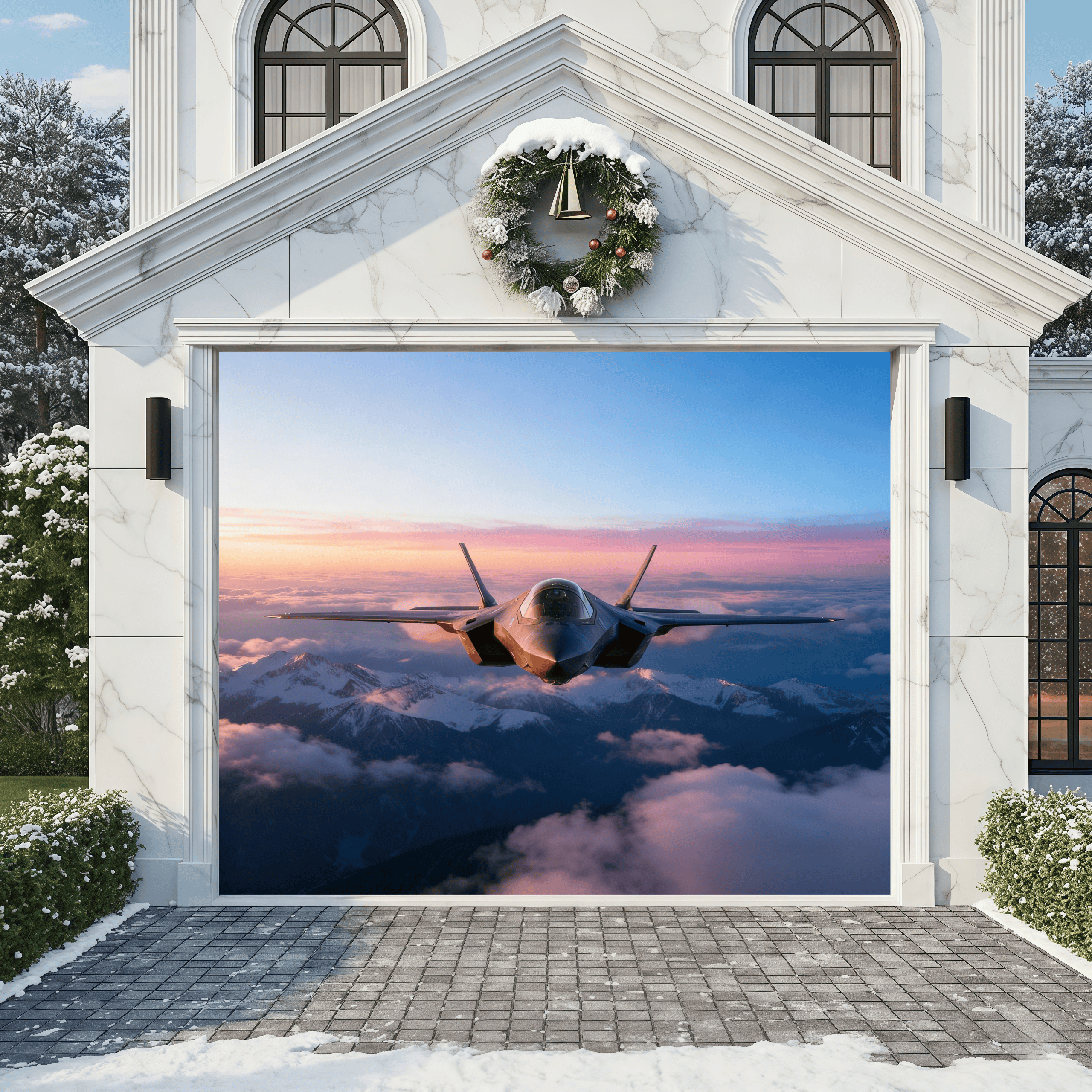 Wings of Dawn: High-Altitude Raid | Military Garage Door Cover