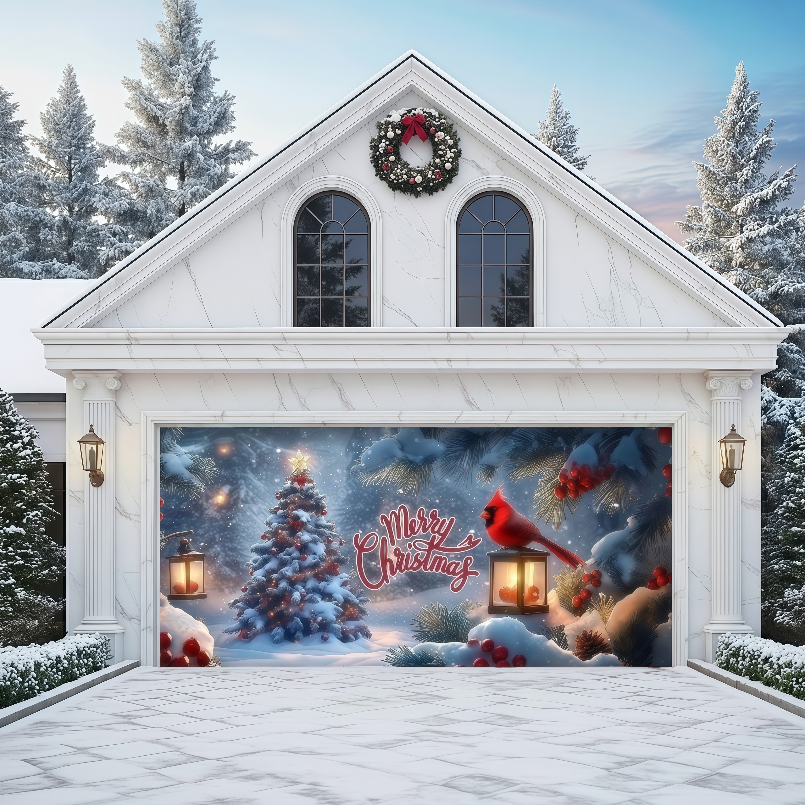 Cardinal's Christmas | Christmas Garage Door Cover