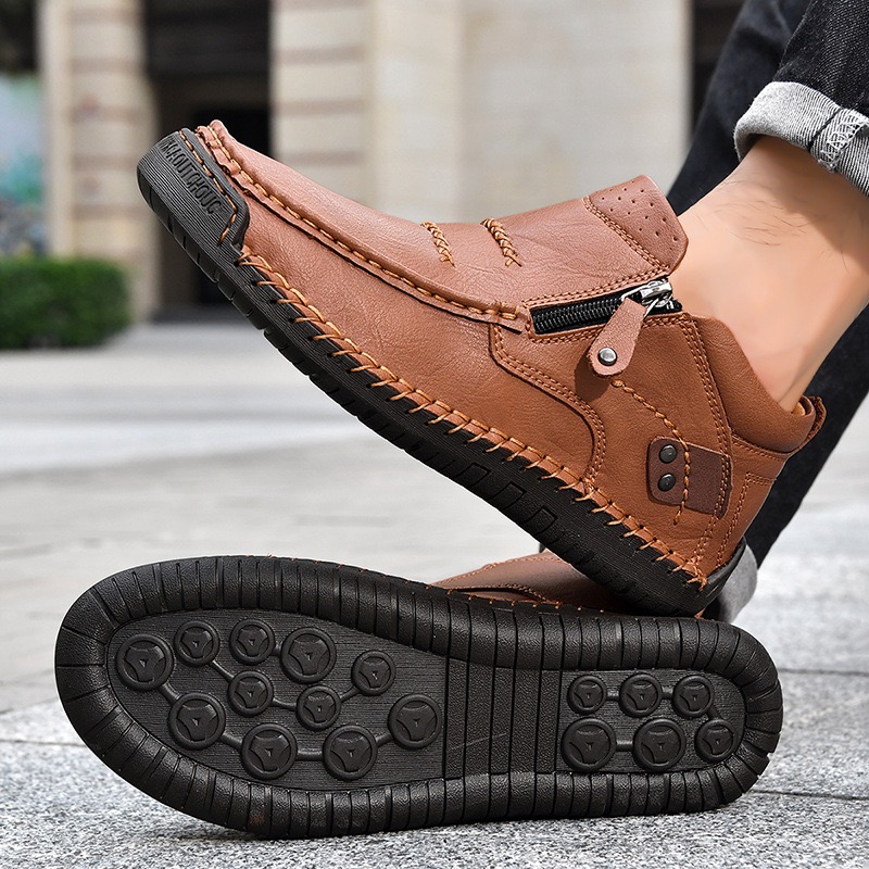 ⏰Promotion - 70% OFF🔥 Men's Handmade Genuine Leather No-glue Orthopedic Boots