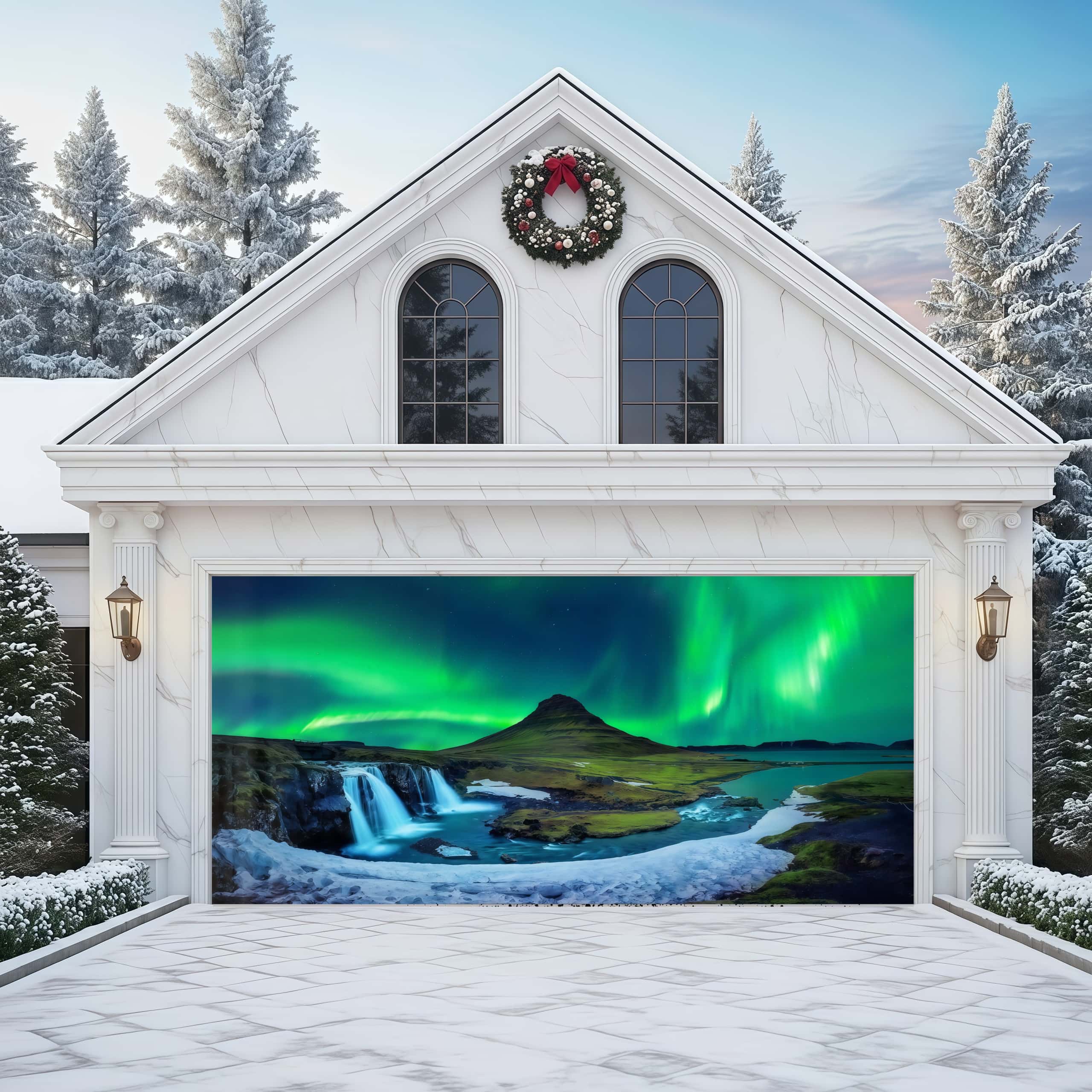 Aurora Borealis Northern Lights  | Landscape Garage Door Cover