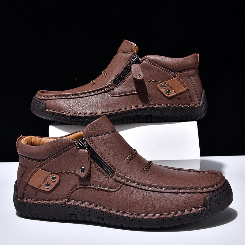 ⏰Promotion - 70% OFF🔥 Men's Handmade Genuine Leather No-glue Orthopedic Boots