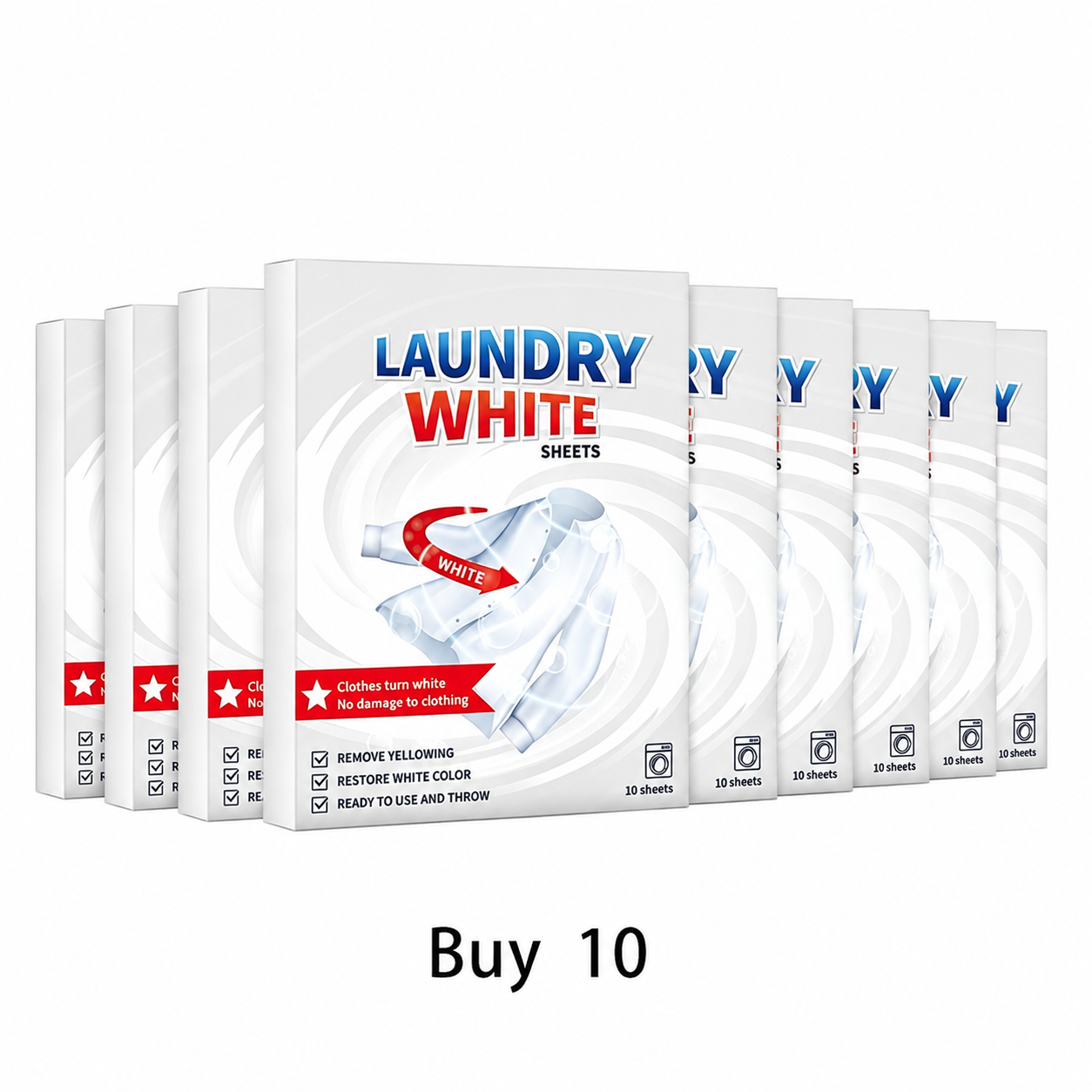🔥💥 Deep Cleaning Laundry Whitening Sheets ✨🧺 Powerful Stain Remover Brightening Fabric Laundry Cleaning Sheets