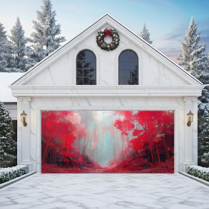 Crimson Dreamscape | Abstract Garage Door Covers