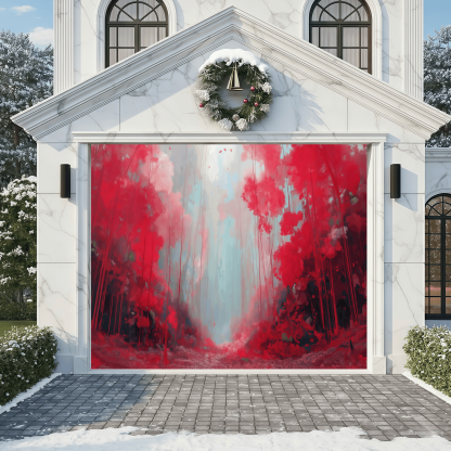Crimson Dreamscape | Abstract Garage Door Covers