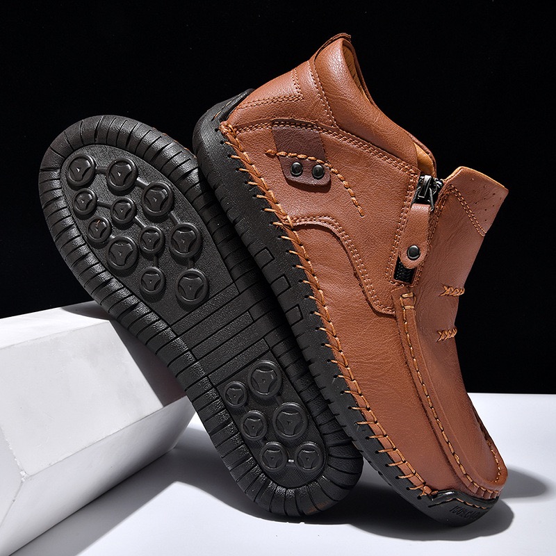 ⏰Promotion - 70% OFF🔥 Men's Handmade Genuine Leather No-glue Orthopedic Boots