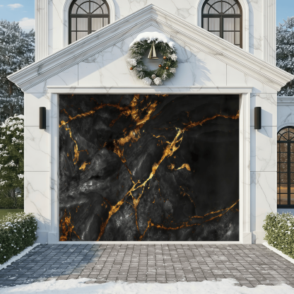 Midnight Gilded Vein | Abstract Garage Door Covers