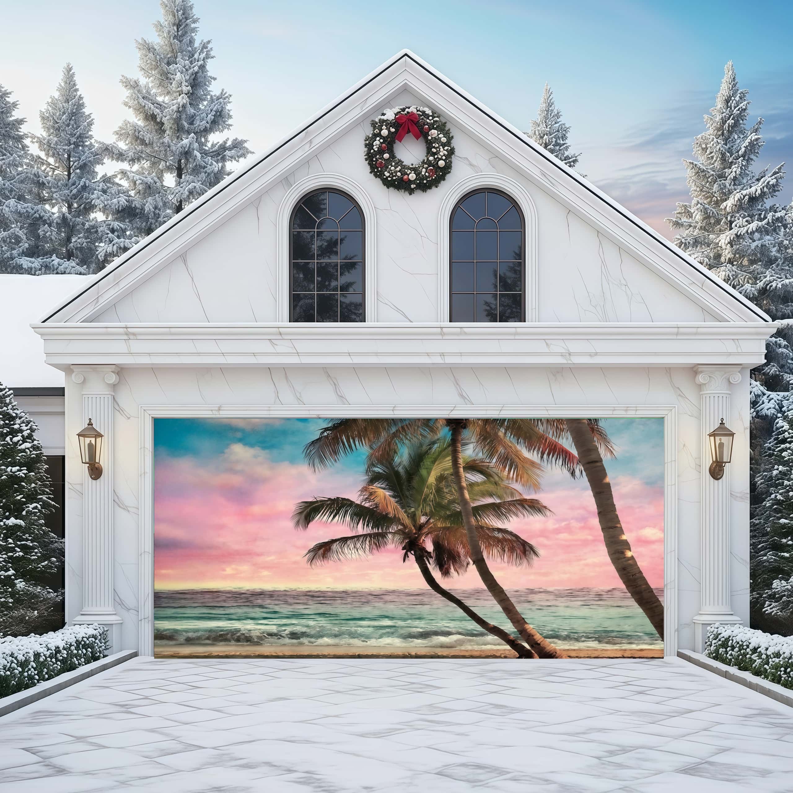 Palm Beach Retro Filter | Landscape Garage Door Cover